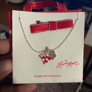 Minnie Mouse “K” Initial Necklace